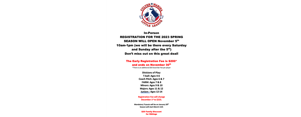 Registration is Now Open